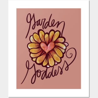 Garden Goddess Flower Heart Posters and Art